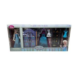 Disney Store Frozen Elsa Wardrobe Set 5" Doll Dresser Clothes w/ Olaf NEW SEALED
